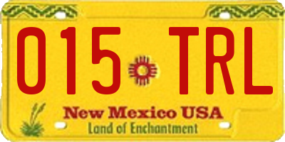 NM license plate 015TRL
