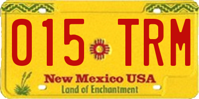 NM license plate 015TRM