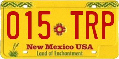 NM license plate 015TRP