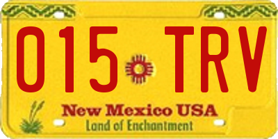 NM license plate 015TRV