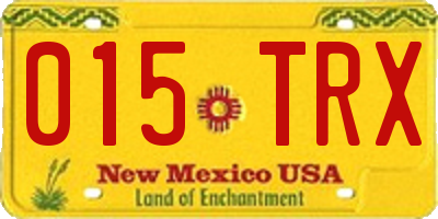 NM license plate 015TRX