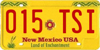 NM license plate 015TSI