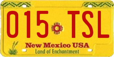 NM license plate 015TSL