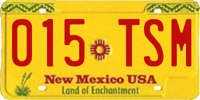 NM license plate 015TSM