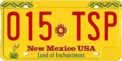 NM license plate 015TSP