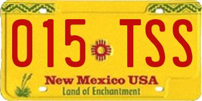 NM license plate 015TSS