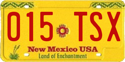 NM license plate 015TSX