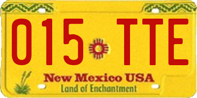 NM license plate 015TTE