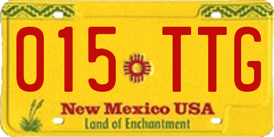 NM license plate 015TTG
