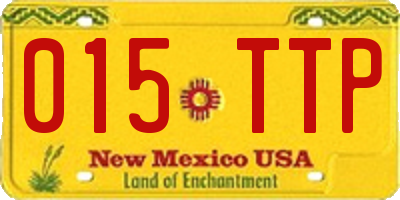 NM license plate 015TTP