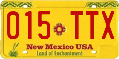 NM license plate 015TTX