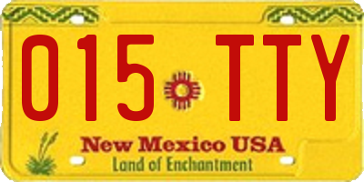 NM license plate 015TTY