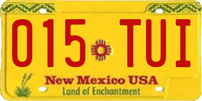 NM license plate 015TUI