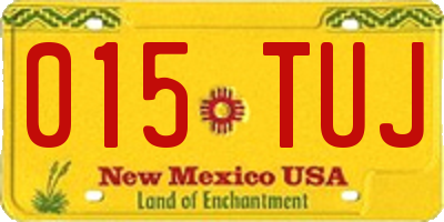 NM license plate 015TUJ