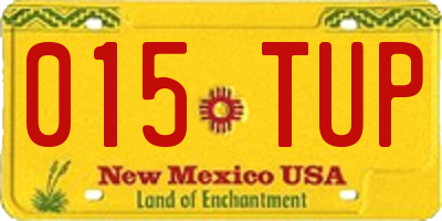 NM license plate 015TUP