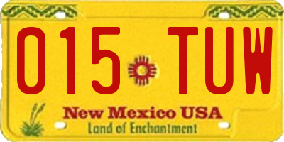 NM license plate 015TUW