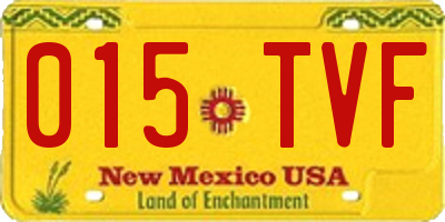 NM license plate 015TVF