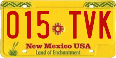 NM license plate 015TVK