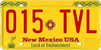 NM license plate 015TVL