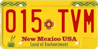 NM license plate 015TVM