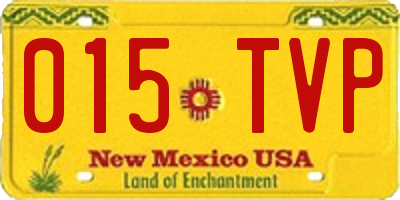 NM license plate 015TVP