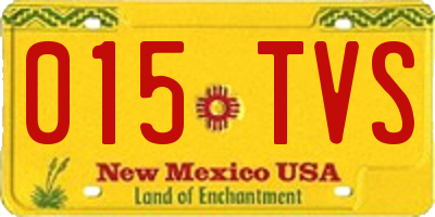 NM license plate 015TVS