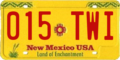 NM license plate 015TWI