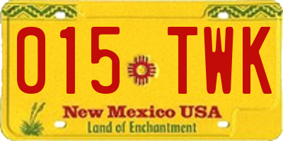 NM license plate 015TWK