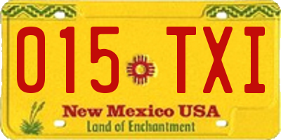 NM license plate 015TXI