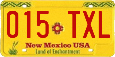 NM license plate 015TXL