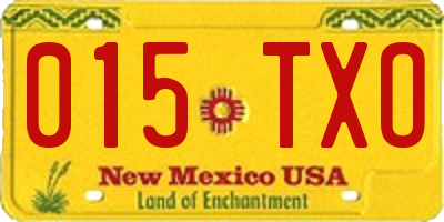 NM license plate 015TXO