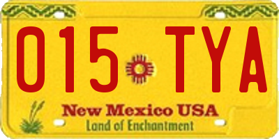 NM license plate 015TYA