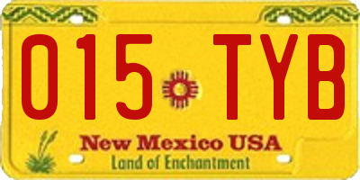 NM license plate 015TYB