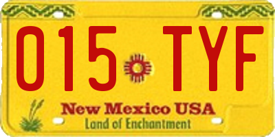 NM license plate 015TYF