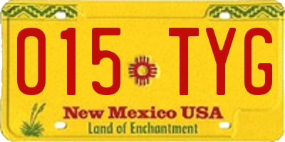 NM license plate 015TYG