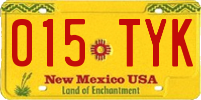 NM license plate 015TYK