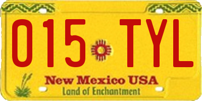 NM license plate 015TYL