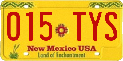 NM license plate 015TYS