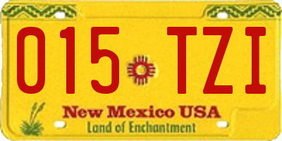 NM license plate 015TZI