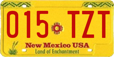 NM license plate 015TZT