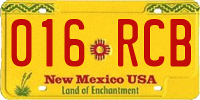 NM license plate 016RCB