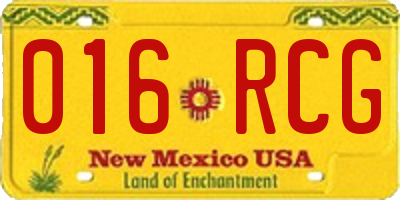 NM license plate 016RCG