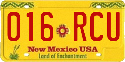 NM license plate 016RCU