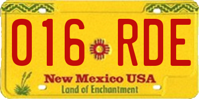 NM license plate 016RDE