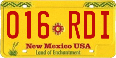 NM license plate 016RDI