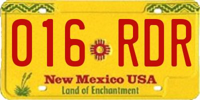 NM license plate 016RDR