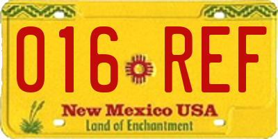 NM license plate 016REF