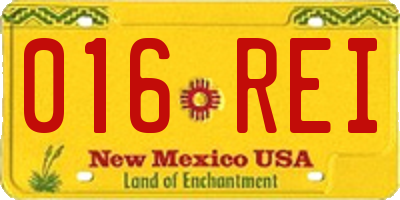 NM license plate 016REI