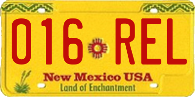 NM license plate 016REL
