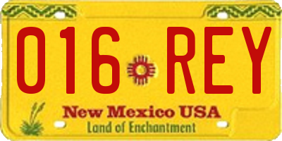 NM license plate 016REY